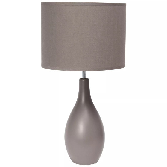 Simple Designs Oval Bowling Pin Base Ceramic Table Lamp