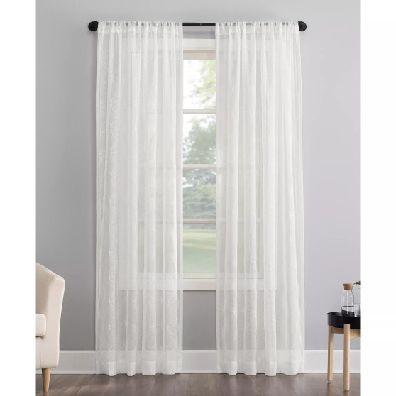 Tamaryn Embroidered 50" x 84" Sheer Curtain Panel