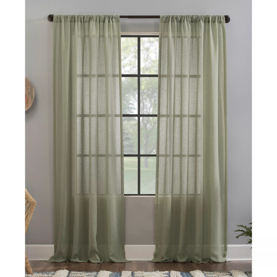 Crushed Texture 52" x 63" Anti-Dust Sheer Curtain Panel