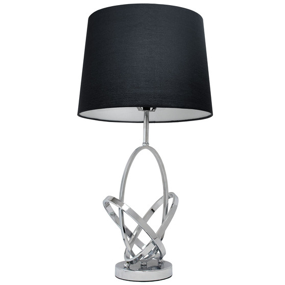 Elegant Designs 		Mod Art Polished Chrome Table Lamp with Black Shade