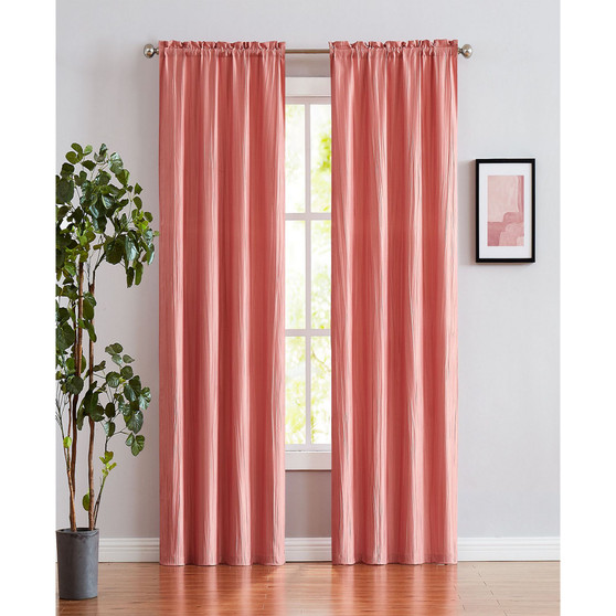 Venetian Crushed Linen Look 38" x 84" Curtain Set