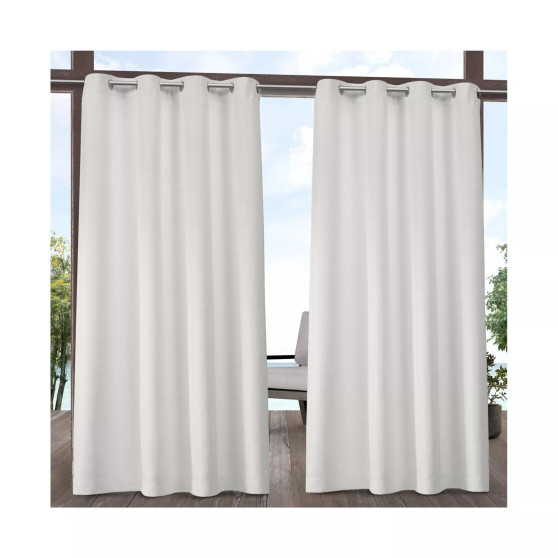 Curtains Indoor - Outdoor Solid Cabana Grommet Top Curtain Panel Pair, 54" x 84"