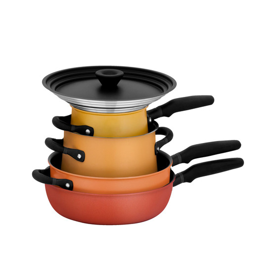 Accent Series Non-stick and Stainless Steel 6 Piece Spark Edition Induction Cookware Essentials Set