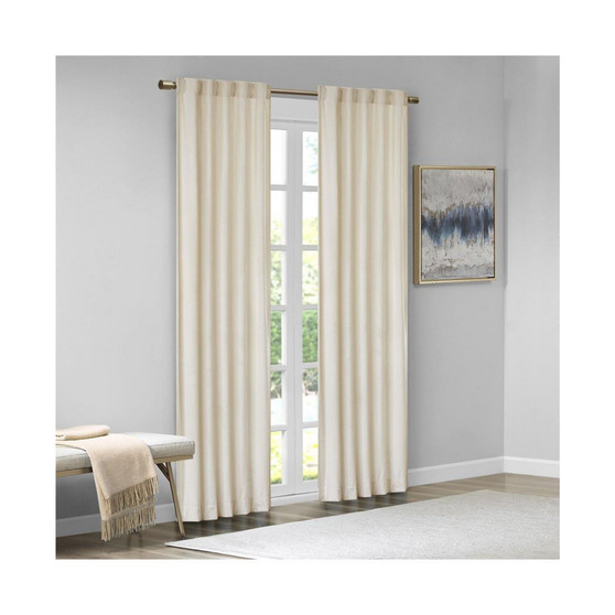 Colt Room Darkening /Back Tab Window Curtain Panel Pair Ivory 63" Panel