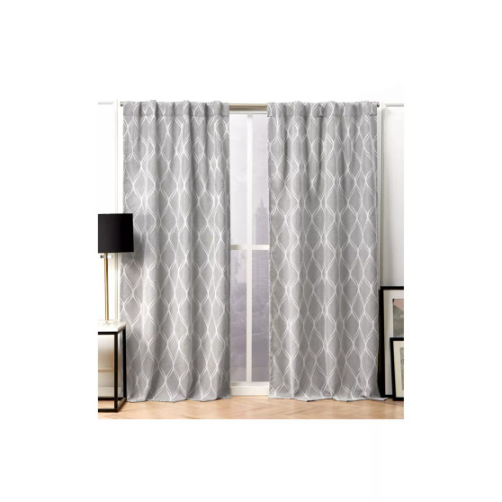 Circuit Blackout Hidden Tab Top Curtain Panel Pair, 52" X 84"