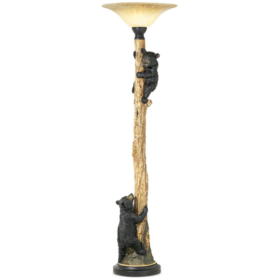 Pacific Coast Climbing Bears Torchiere Floor Lamp
