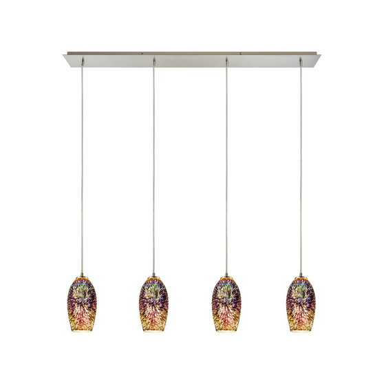 Illusions 4 Light Pendant in Satin Nickel