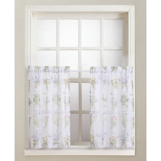 Eve's Garden 54" x 24" Pair of Tier Curtains