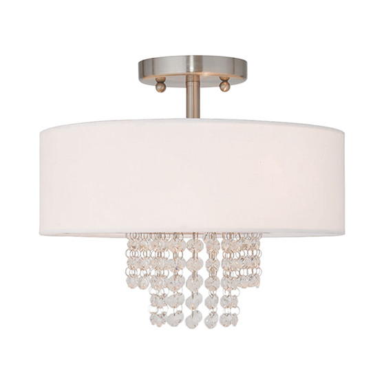 Carlisle 13'' Brushed Nickel Semi Flush
