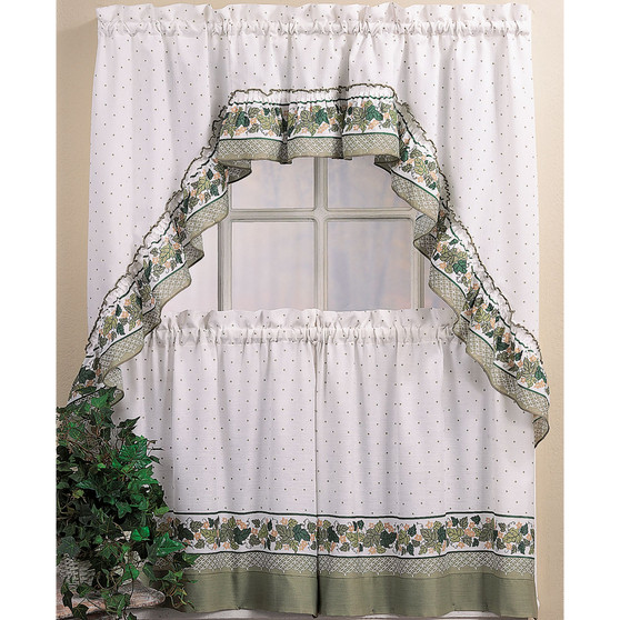 Cottage Ivy 24" Window Tier & Swag Valance Set