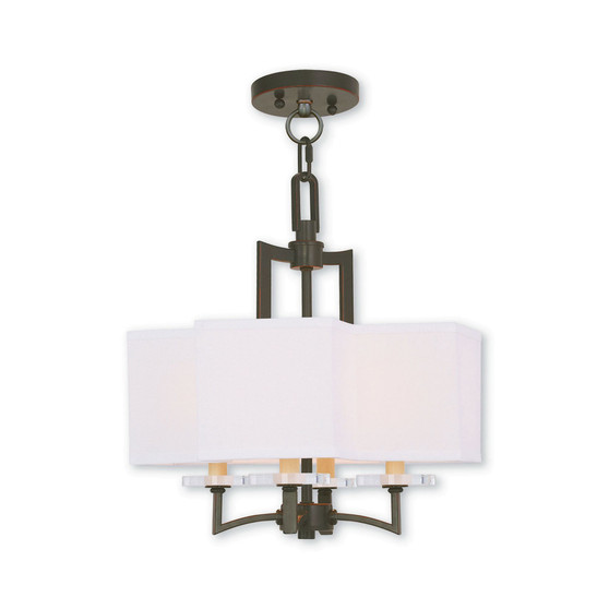 CLOSEOUT!   Woodland Park 4-Light Convertible Mini Chandelier/Ceiling Mount