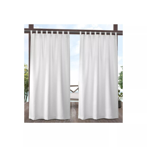 Indoor/Outdoor Solid Cabana Tab Top Curtain Panel Pair, 54" x 84"
