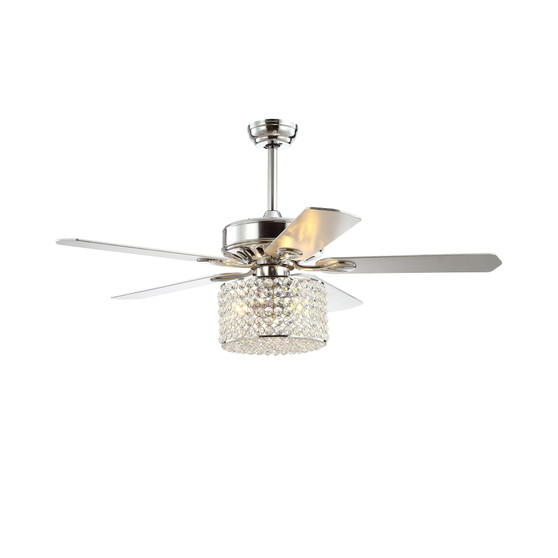 Brandy 52" 3-Light Crystal Prism Drum Led Ceiling Fan with Remote