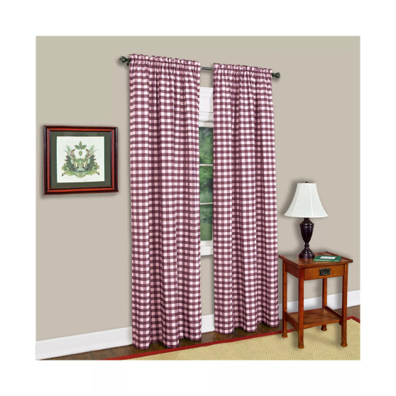 Buffalo Check Window Curtain Panel, 42x63