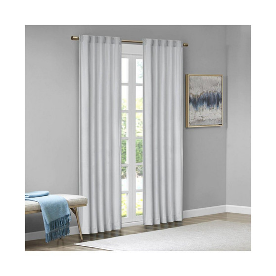 Colt Room Darkening /Back Tab Window Curtain Panel Pair, Light Grey - 37x95"