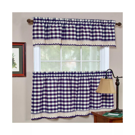 Buffalo Check Window Curtain Tier Pair, 58x24