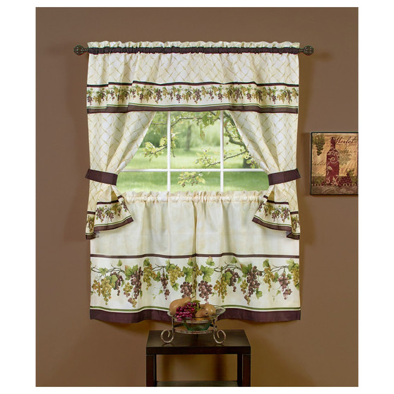 Tuscany Cottage Window Curtain Set, 57x36