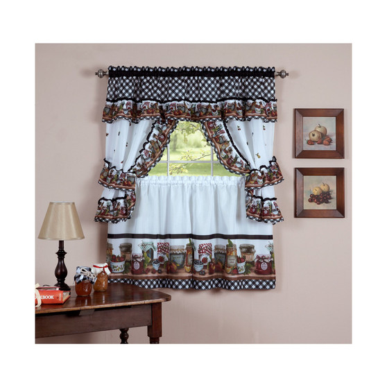 Mason Jars Window Curtain Set, 57x24