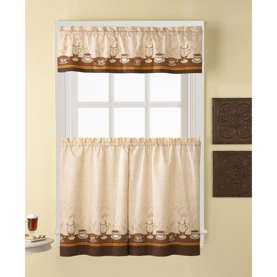 Café Au Lait 56" x 36" Window Tier & Valance Set