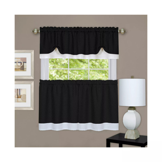 Darcy Window Curtain Tier and Valance Set, 58x36