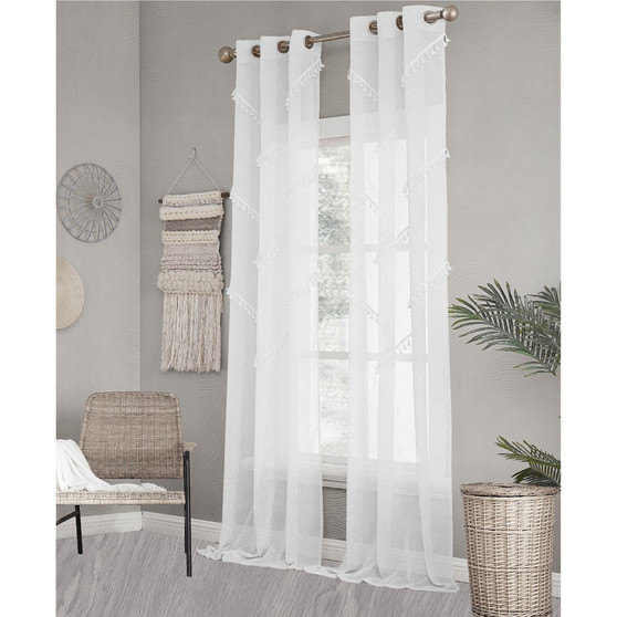 Natural Tassels 76" x 84 " Window Panel Set, 76" x 84"