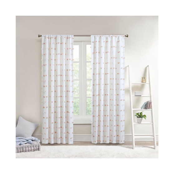 1-PC Sophie Sheer Single Window Curtain Panel, Blush - 50x84"
