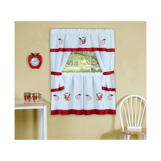 Gala Embellished Cottage Window Curtain Set, 58x24