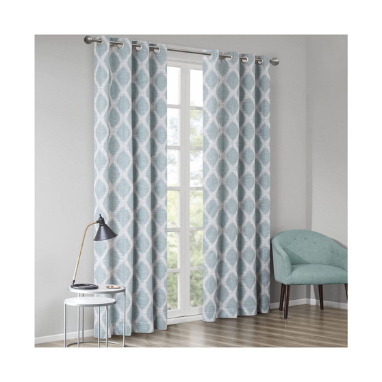 Blakesly Printed Ikat Blackout Curtain Panel - 50x95" - Aqua