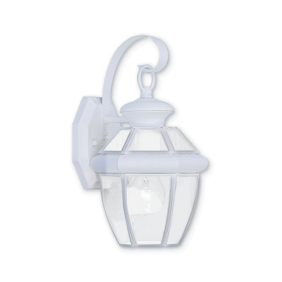 Monterey 1-Light Outdoor White Wall Lantern