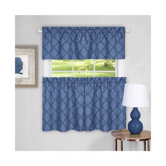 Colby Window Curtain Tier Pair and Valance Set, 58x36