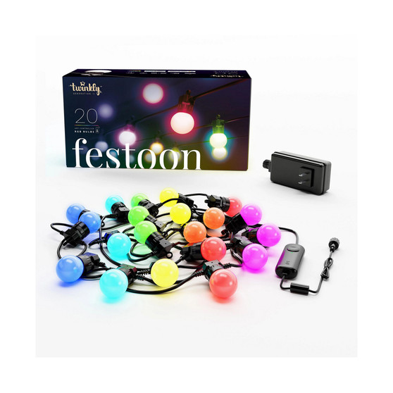 Twinkly Festoon, App-Controlled LED Bulb Light String, 33 ft