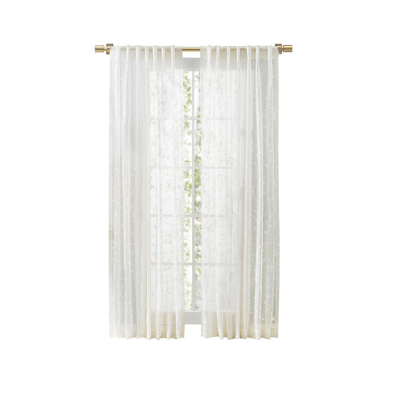 Sheer Blossom Rod Pocket with Back Tab Curtain Panel 51"W x 63"L