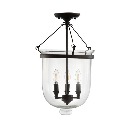 Charlotte 14.5" Metal/Glass LED Semi-Flush Mount