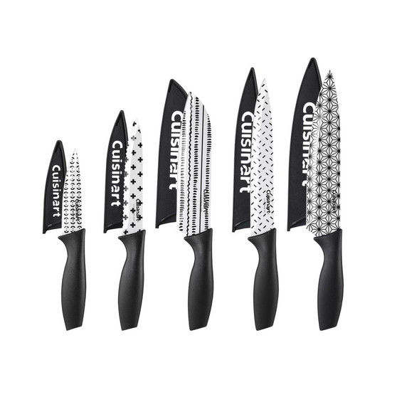 10-Pc. Black and White Geometric Cutlery Set
