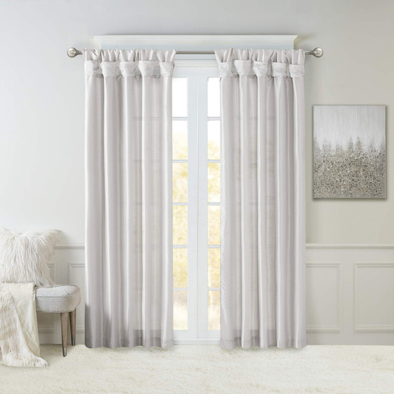 Emilia Twist Tab Lined Window Curtain 95" Panel -MP40-6327