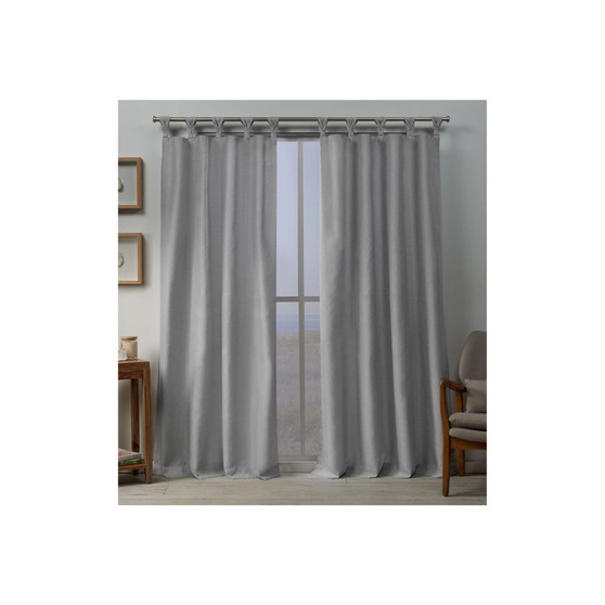 Curtains Loha Linen Braided Tab Top Curtain Panel Pair, 54" x 108"