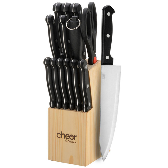 Kitchen Knife with Wooden Block, Set of 13