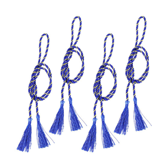 Indoor/Outdoor Rope Curtain Tiebacks - Blue - Set of 4
