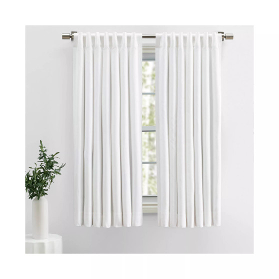 Herringbone Lined Rod Pocket With Back Tabs Short Panel Curtain 48"W x 54"L