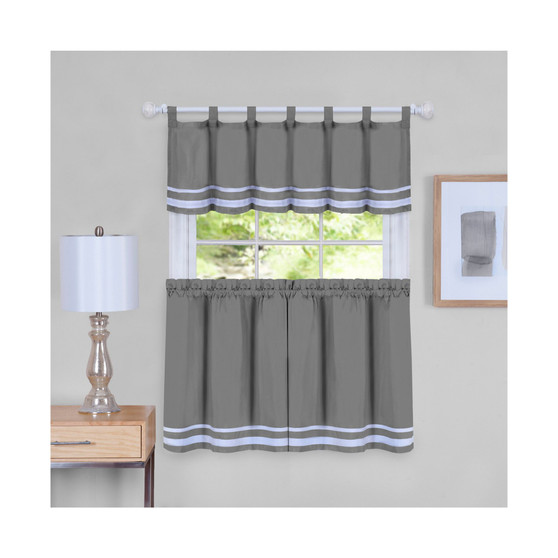 Dakota Window Curtain Tier Pair and Valance Set, 58x36