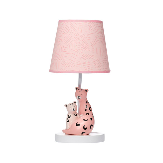 Enchanted Safari Pink Leopard Lamp with Shade & Bulb