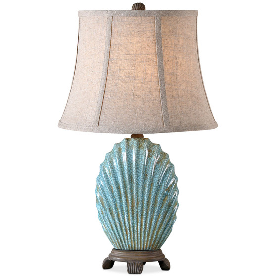 Seashell Blue Buffet Table Lamp