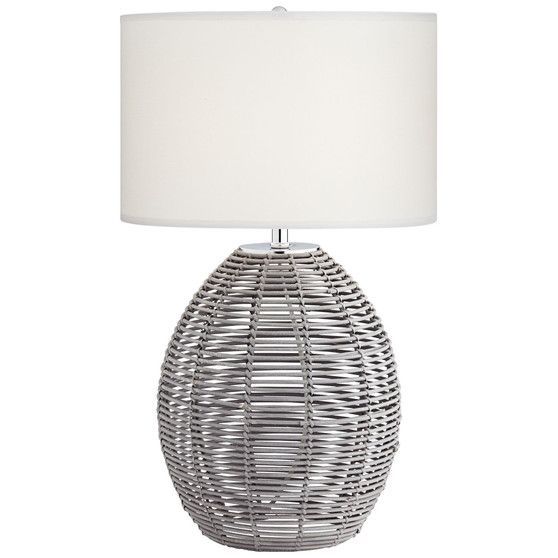 Grey Basket Table Lamp