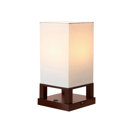 Maxwell LED Modern Asian Table, Desk and Nightstand Lamp with USB Port