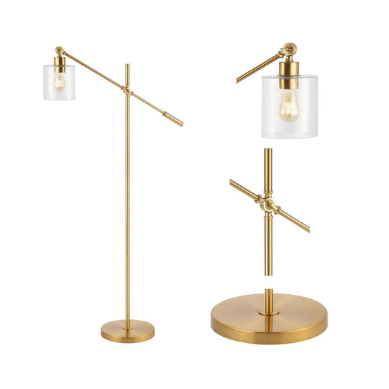 Kathryn Classic Glass Adjustable Head Modern LED Floor Lamp