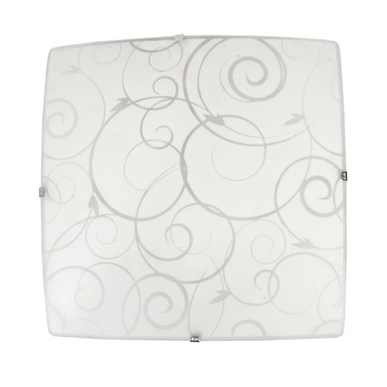 Simple Designs Square Flush mount Ceiling Light with Scroll Swirl Design