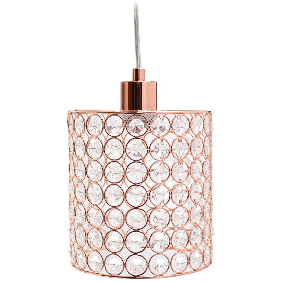Elegant Designs 1 Light Elipse Crystal Cylinder Pendant