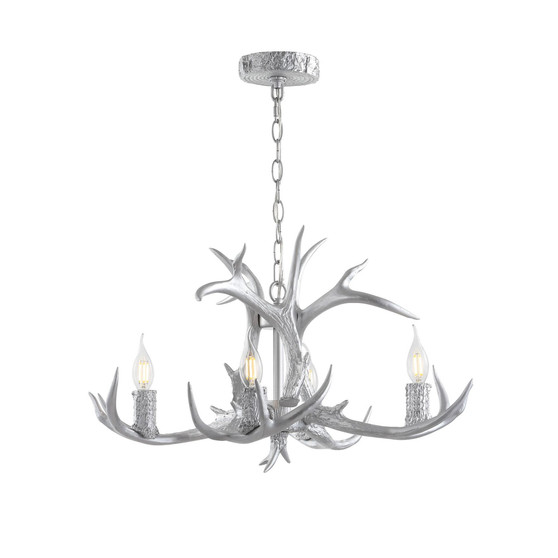 Eldora 26" Adjustable Resin Antler 4-Light LED Chandelier