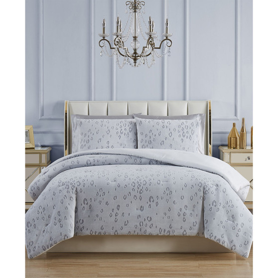 Valentina Leopard 2 Piece Reversible Comforter Set, Twin/ Twin XL
