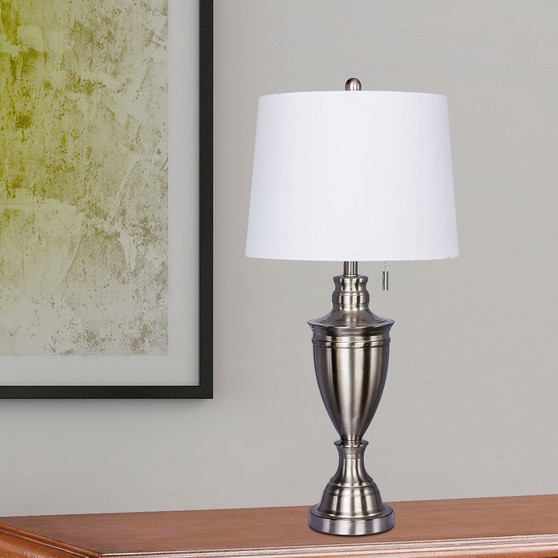 1587BS 31" Classic Urn Brushed Steel Table Lamp